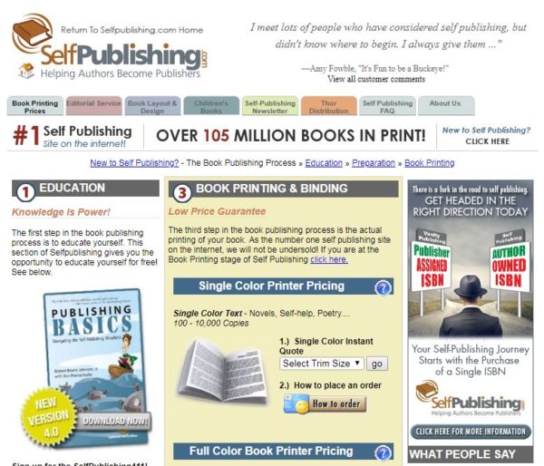 self publishing houses websites